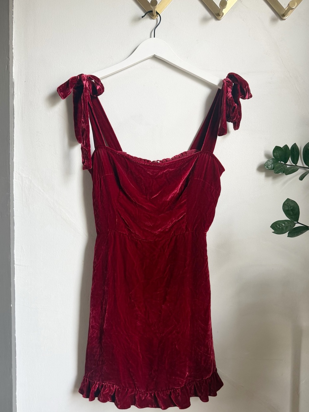 Reformation Minetta Velvet Mini Dress